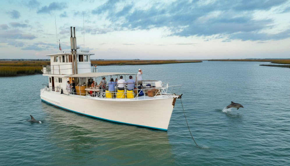 Osprey Boat Charters dolphin tour in Charleston