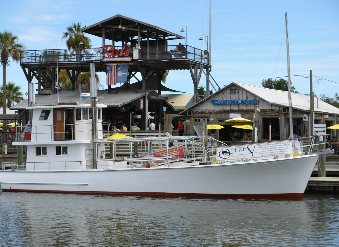 Osprey Boat Charters docked at Reds in Charleston