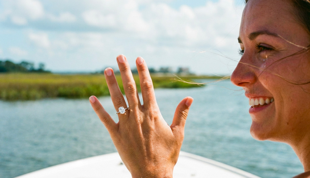 Engagement party boat charter on Osprey Boat Charters in Charleston