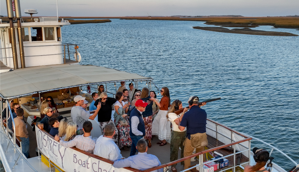 Skeet shooting charter experience on Osprey Boat Charters